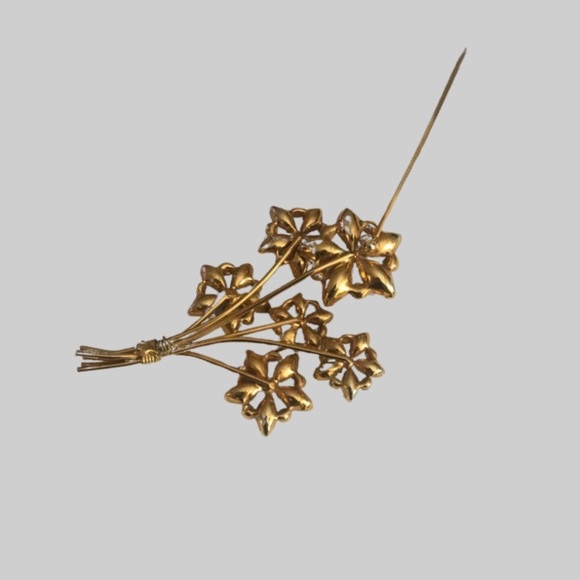 Vintage Rare Bouquet Flowers Fur Clip Brooch Pin 1940s - Picture 8 of 8